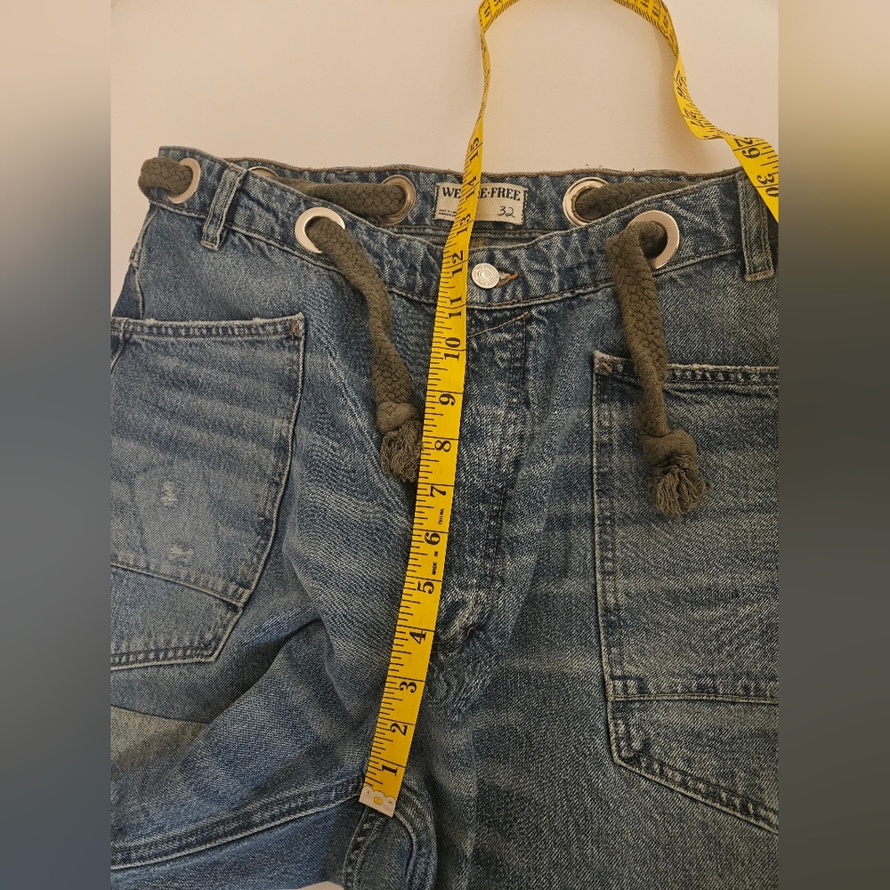 Free People-  We the Free Women's Moxie Barrel Jeans 32 Blue - Picture 9 of 14